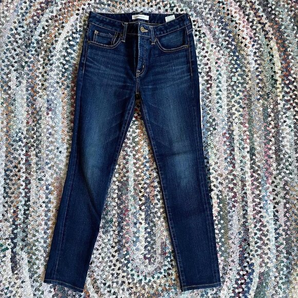 Moussy Dark Wash Rebirth Embroidered Skinny Jeans - Size 24 - Picture 2 of 7
